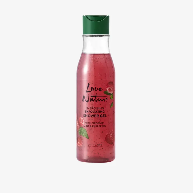 [ORIFLAME]Love Nature Energising Exfoliating Shower Gel with Organic Mint & Raspberry