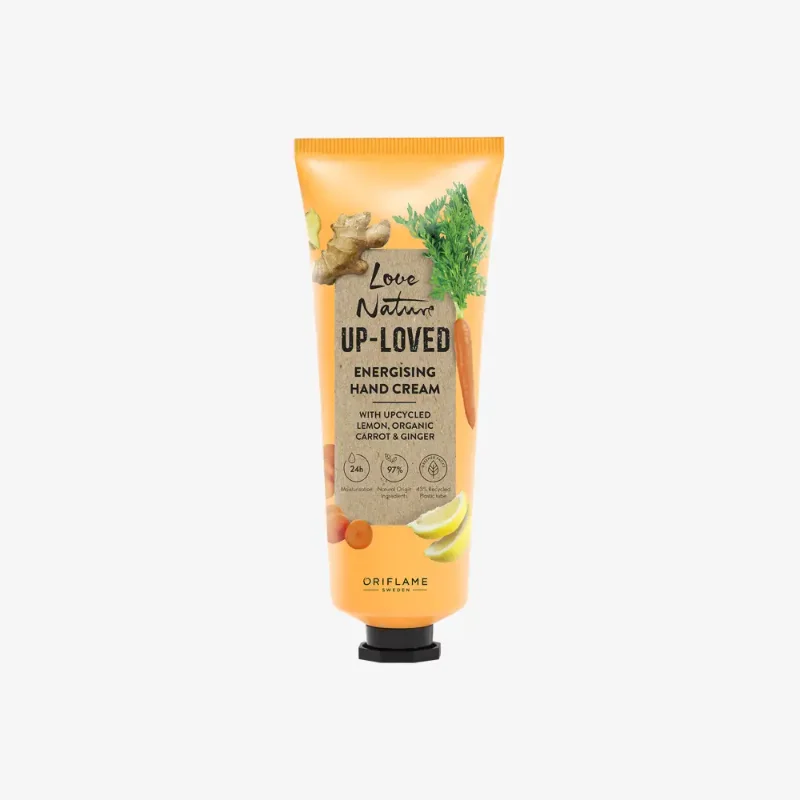 [ORIFLAME]Love nature Up-Loved Energising Hand Cream with Upcycled Lemon, Organic Carrot & Ginger