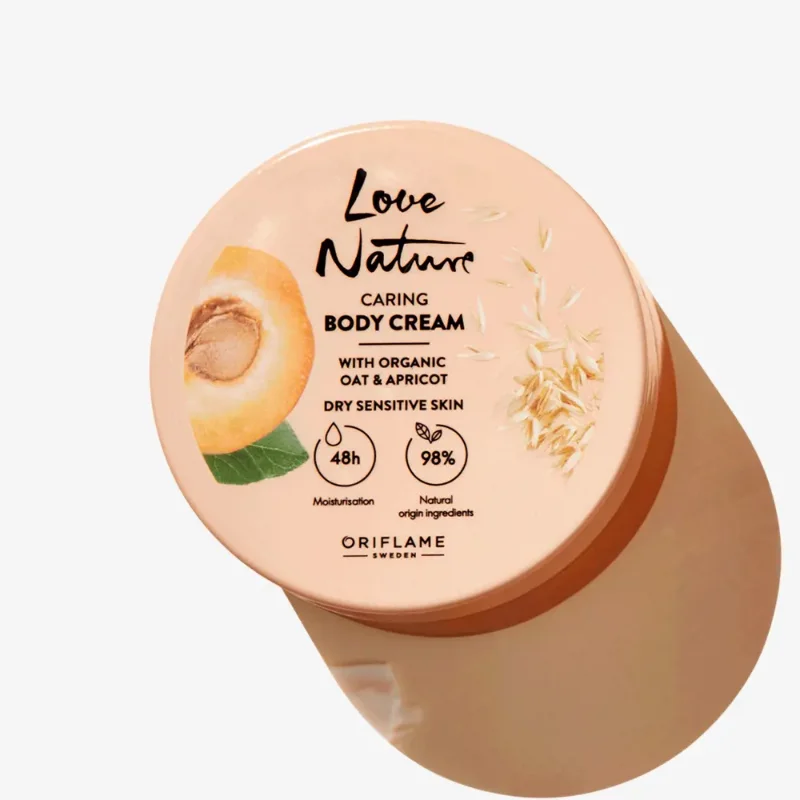 [ORIFLAME]Love nature Caring Body Cream with Organic Oat & Apricot