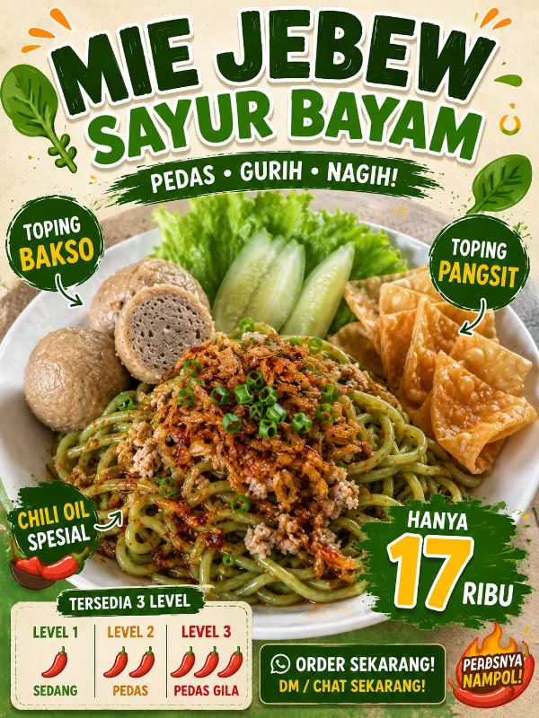 MIE JEBEW SAYUR BAYAM