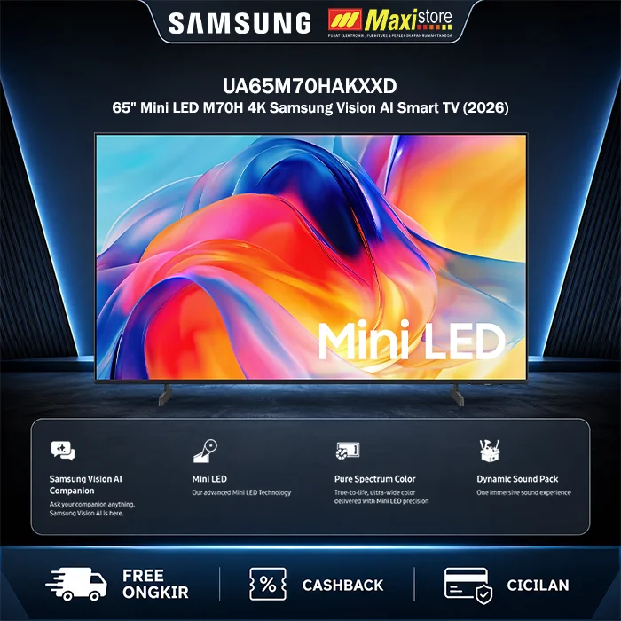 Samsung Mini LED M70H 65 Inch 4K Vision AI Smart TV UA65M70HAKXXD – HDR10+, Tizen OS, Motion Xcelerator