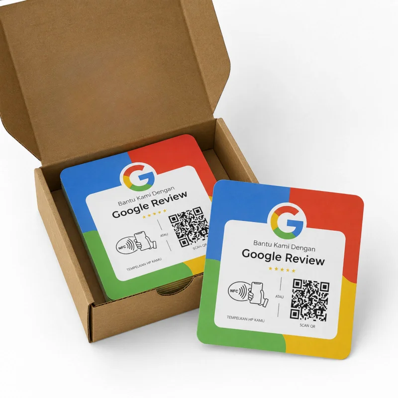 Kartu NFC + QR Review Google Untuk Bisnis