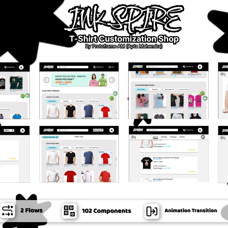 Inkspire T-Shirt Customization Shop UI/UX